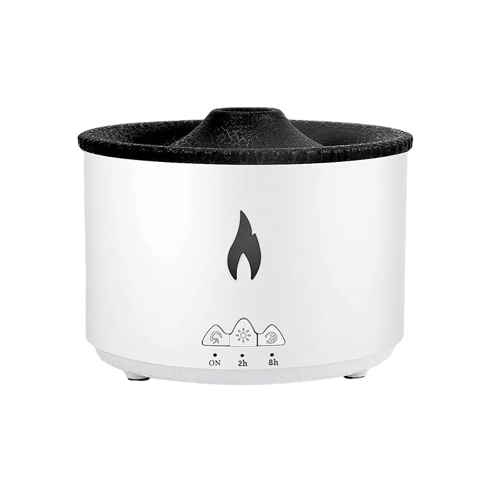 Difusor De Aromas Humidificador Volcano Flama, Color Blanco