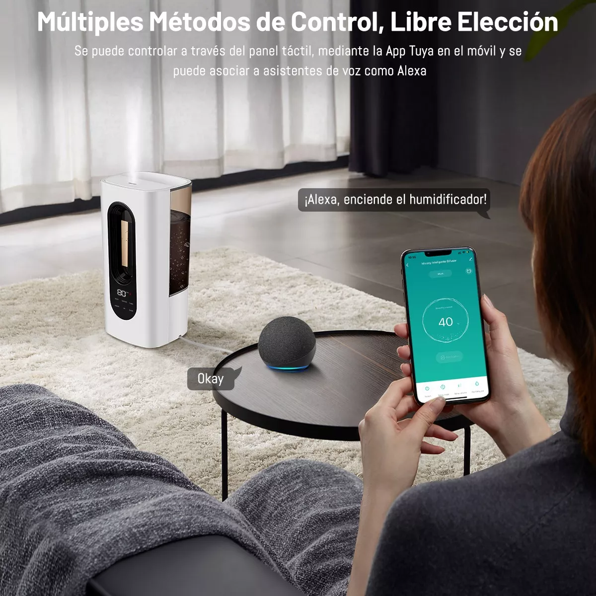 Foto 4 pulgar | Humidificador Ultrasónico con Control Remoto App Eo Safe Imports Esi-9587 Blanco