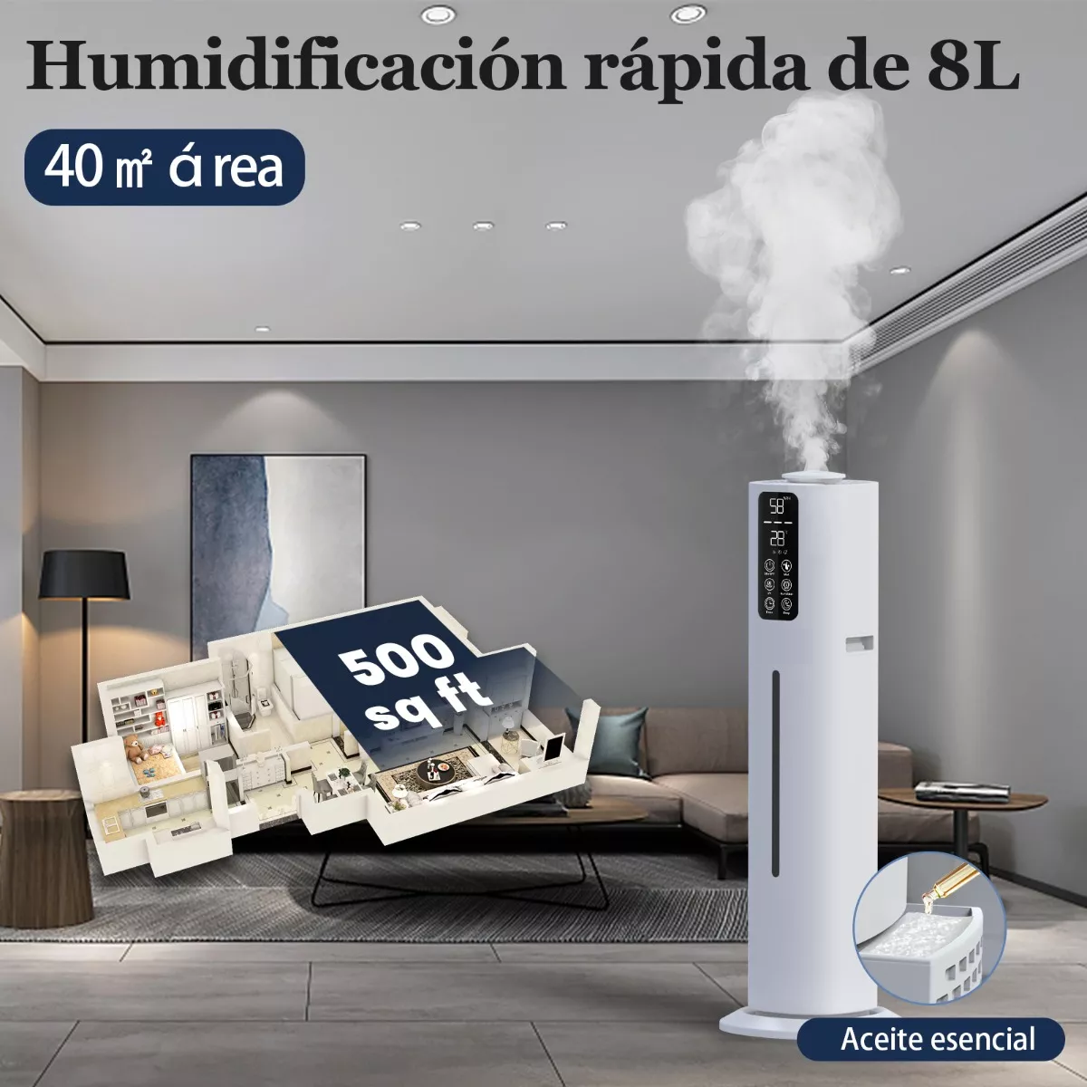 Foto 3 | Ultrasónico Difusor De Aromas Humidificador Eo Safe Imports Esi-10598 Blanco