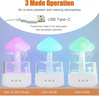 Foto 4 | Difusores De Aromas Humidificador De Nube De Lluvia 7 Colores Eo Safe Imports Esi-13616 Blanco