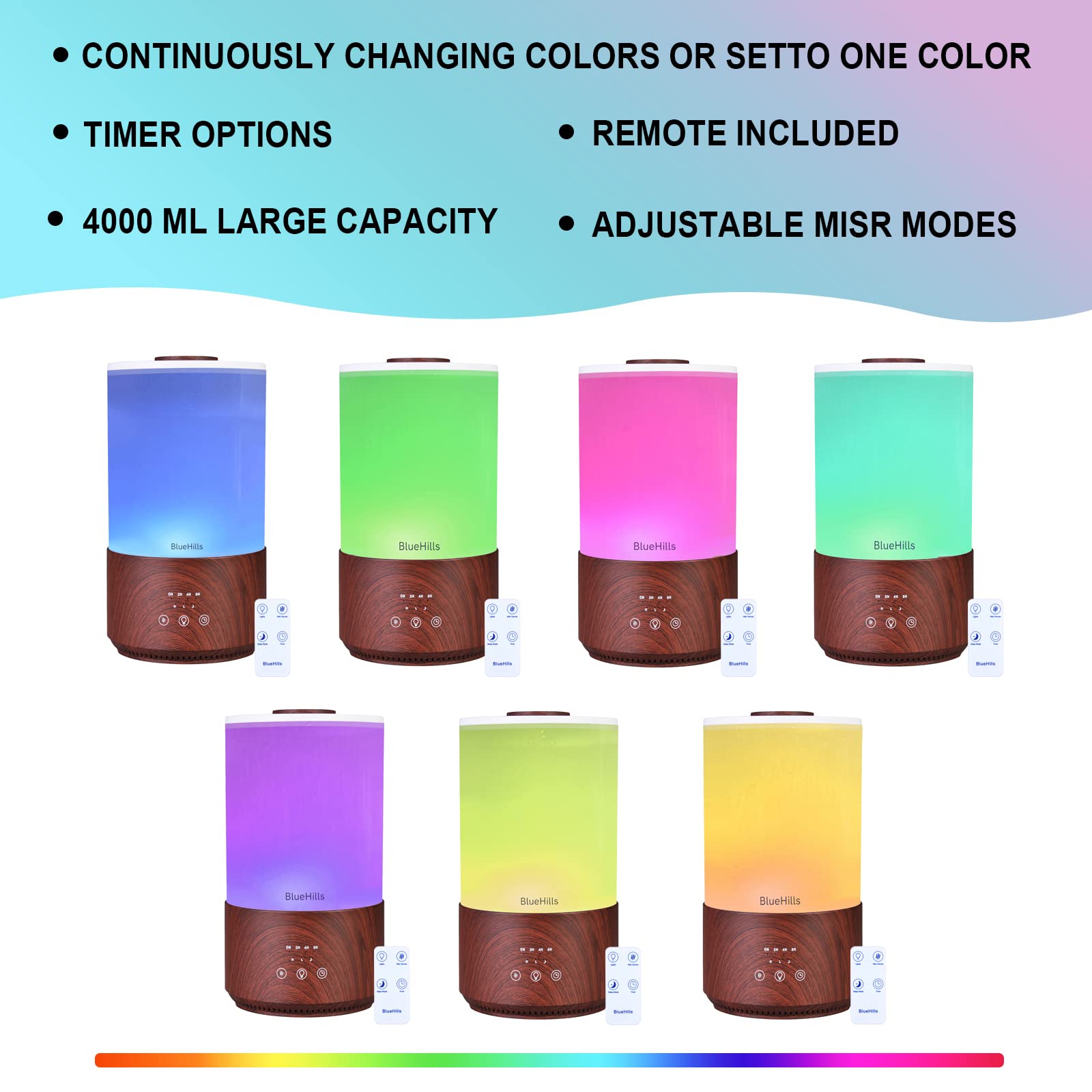 Foto 8 pulgar | Difusor De Aceites Esenciales Bluehills Premium De 4 Litros Con Tanque De 4000 Ml - Venta Internacional.