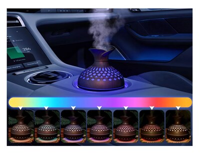 Foto 3 | Humidificador Difusor Lámpara Colorida Negro Dark Wood Grain