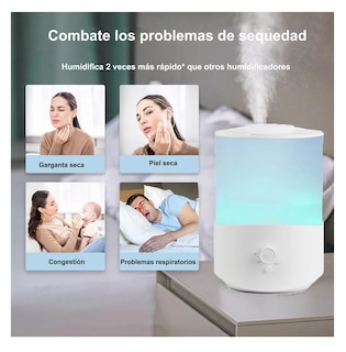 Foto 2 | Difusor De Aceite Esencial 2.5l Humidificador Ultrasónico Blanco