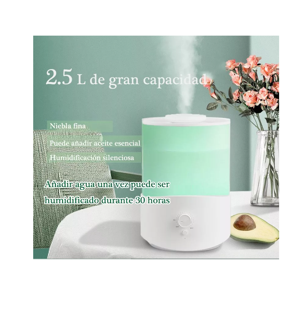 Foto 4 pulgar | Difusor De Aceite Esencial 2.5l Humidificador Ultrasónico Blanco
