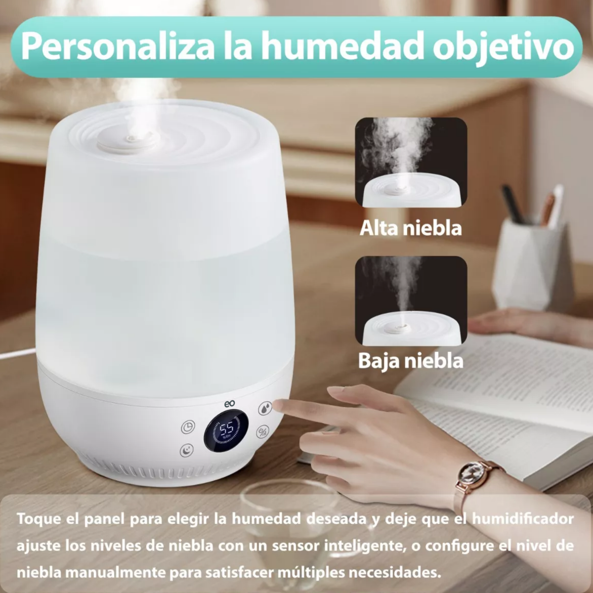 Foto 4 pulgar | Difusor Ultrasónico Humidificador Aromaterapia Eo Safe Imports Esi-11224-1 Blanco