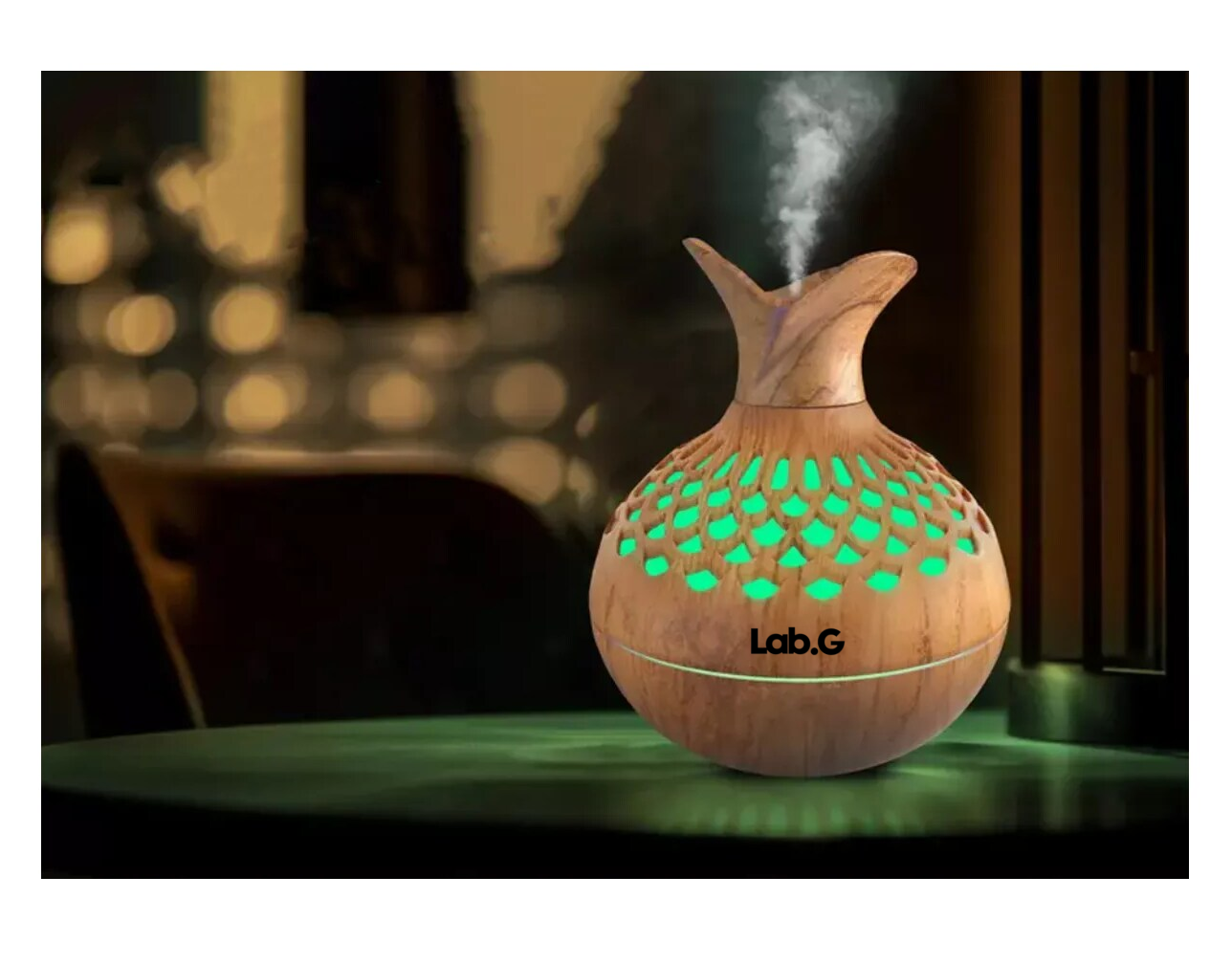 Foto 5 | Humidificador Difusor Lámpara Colorida Light Wood Grain Cafe