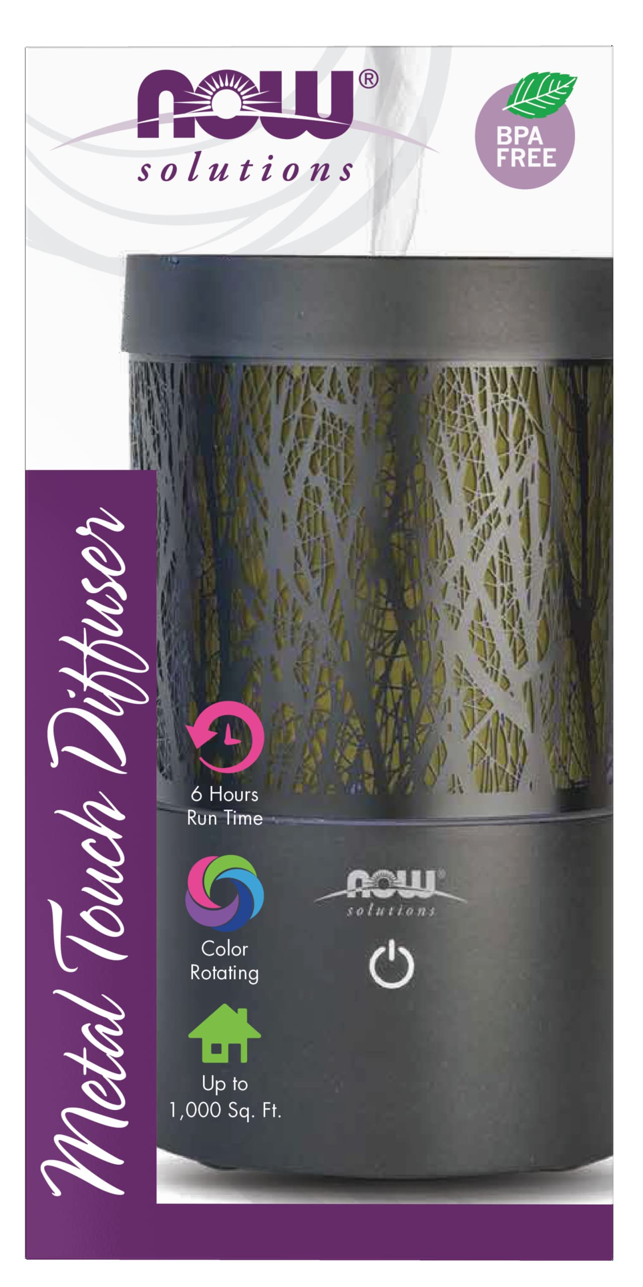 Foto 2 pulgar | Difusor De Aceite De Aromaterapia Now Essential Oils Metal Touch - Venta Internacional.