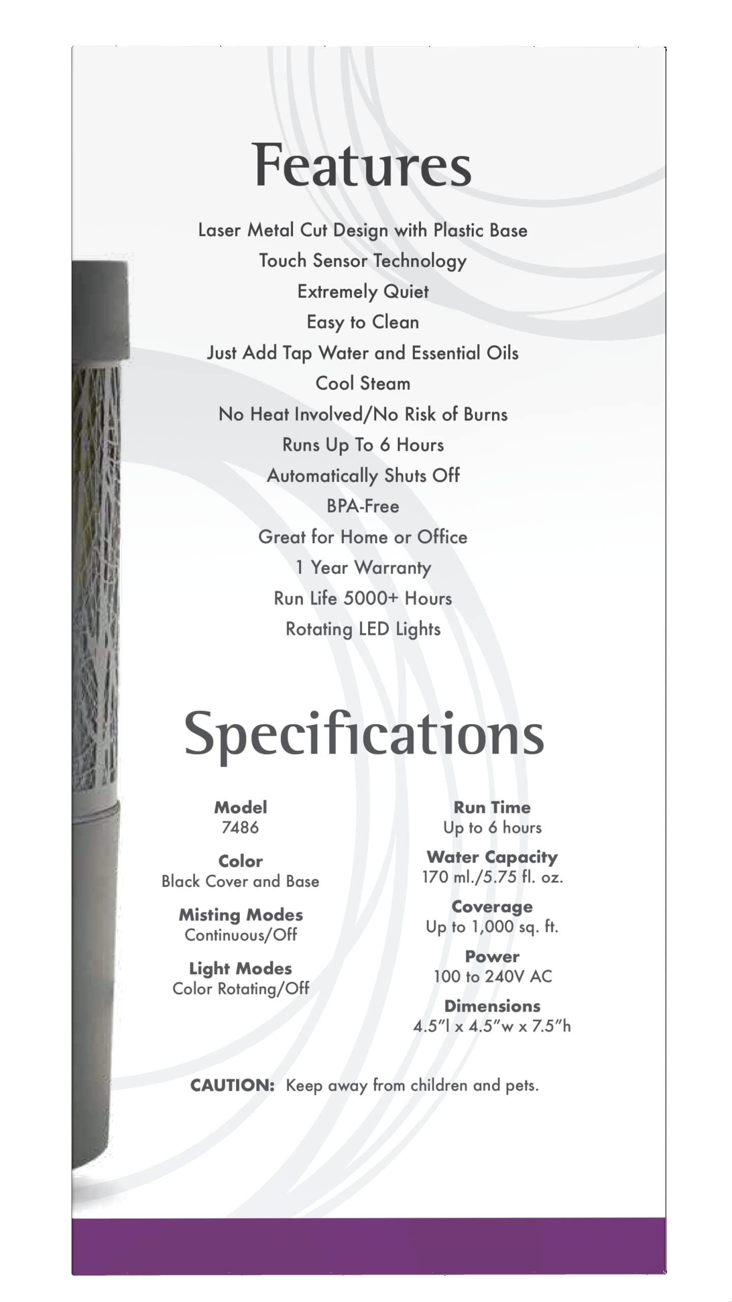 Foto 2 | Difusor De Aceite De Aromaterapia Now Essential Oils Metal Touch - Venta Internacional.