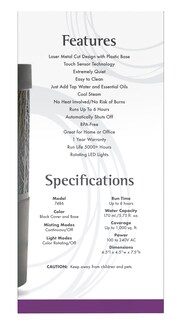 Foto 2 | Difusor De Aceite De Aromaterapia Now Essential Oils Metal Touch - Venta Internacional.
