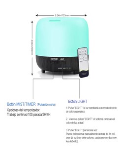 Foto 3 | Difusor De Aceites Esenciales Aromas Humidificadores + Termo De Agua De Regalo Güish