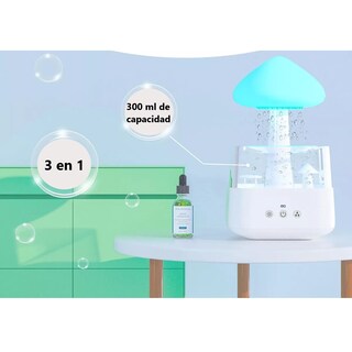 Foto 2 | Difusores De Aromas Humidificador De Nube De Lluvia 7 Colores Eo Safe Imports Esi-13616-1 Blanco