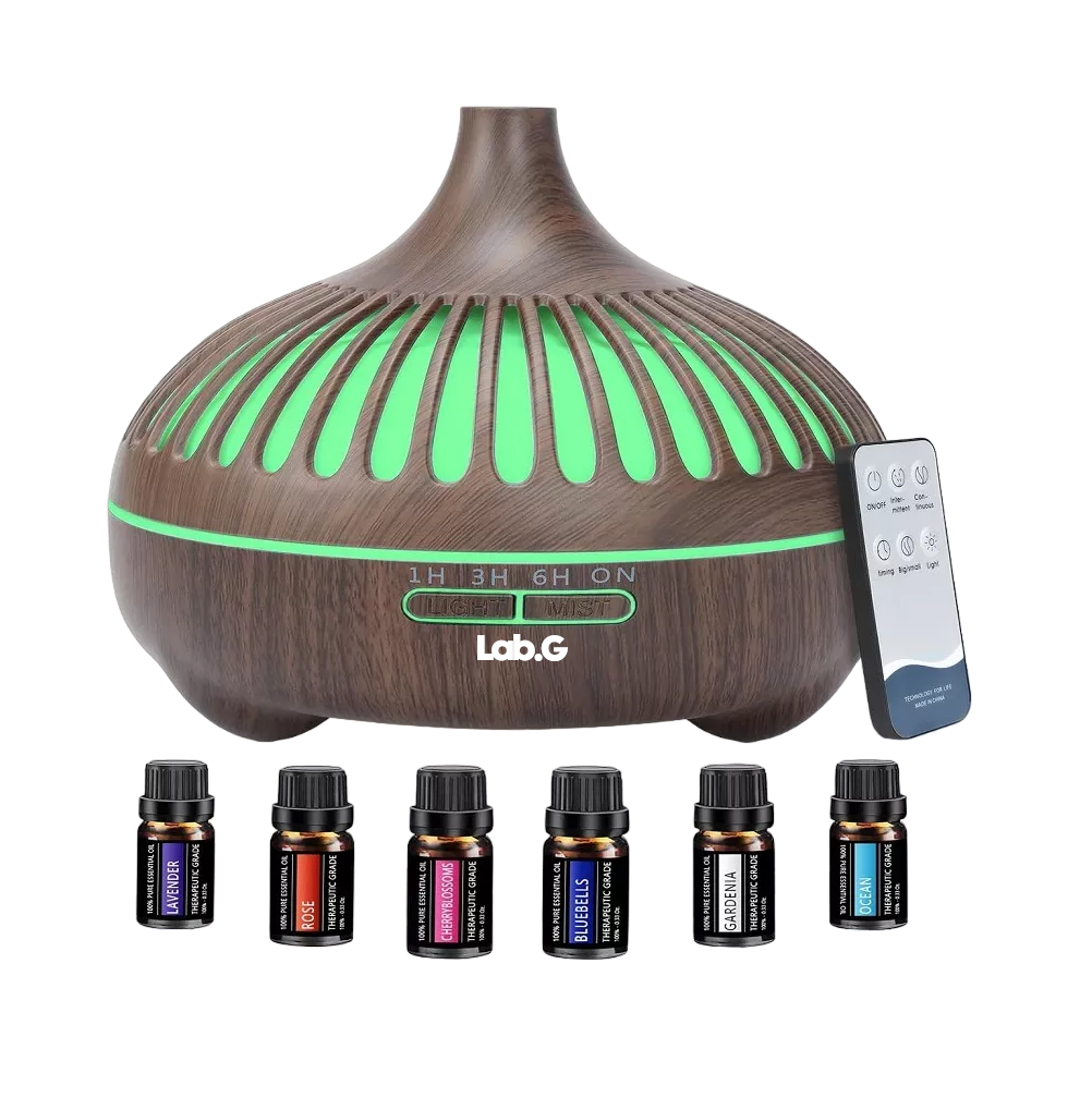 Humidificador Aromaterapia Lab.g 550 Ml Difusor De Aceite Esencial, Cafe