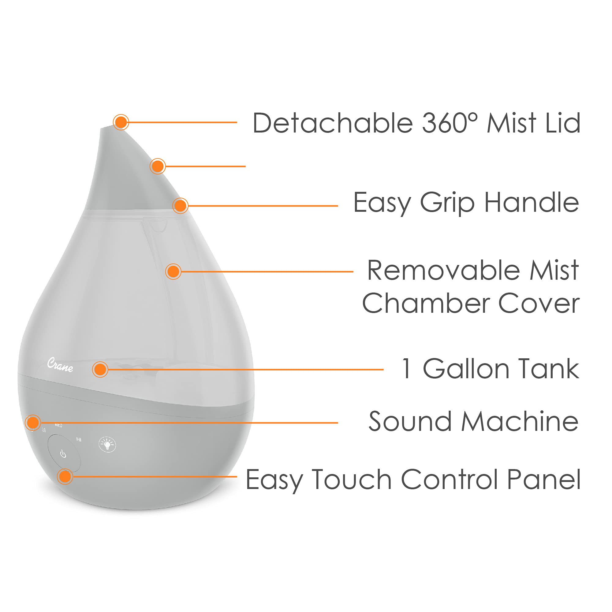 Foto 3 | Humidificador Ultrasónico Crane Cool Mist 4 En 1 De 3,8 L Para Habitaciones Grandes - Venta Internacional.