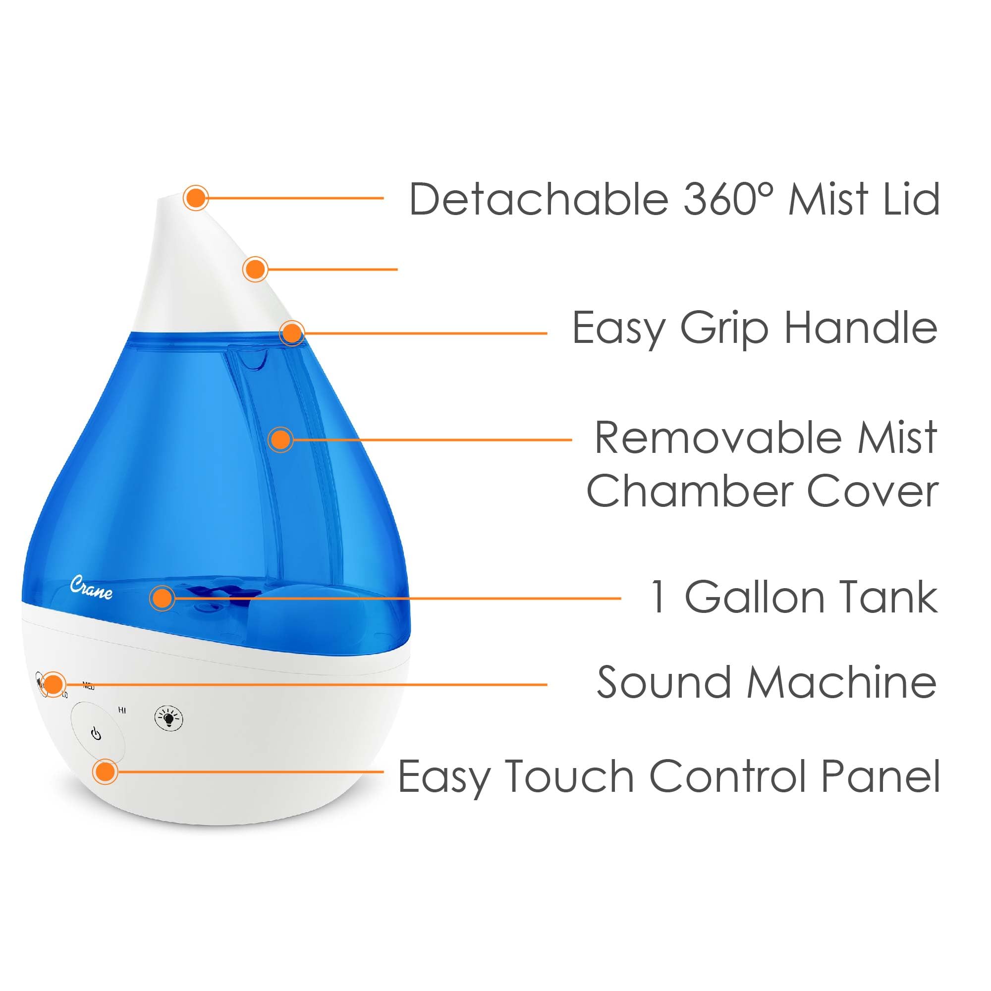 Foto 4 pulgar | Humidificador Ultrasónico Crane Cool Mist 4 En 1 De 3,8 L Para Habitaciones Grandes - Venta Internacional.