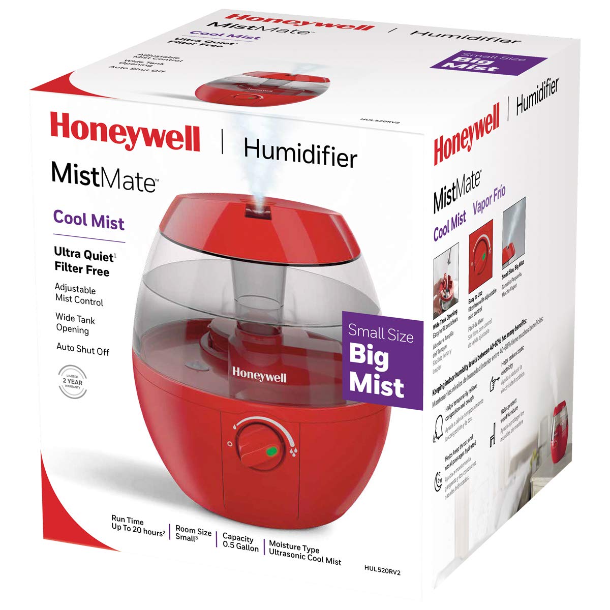 Foto 3 pulgar | Humidificador Cool Mist Honeywell Hul520r Mistmate Rojo - Venta Internacional.