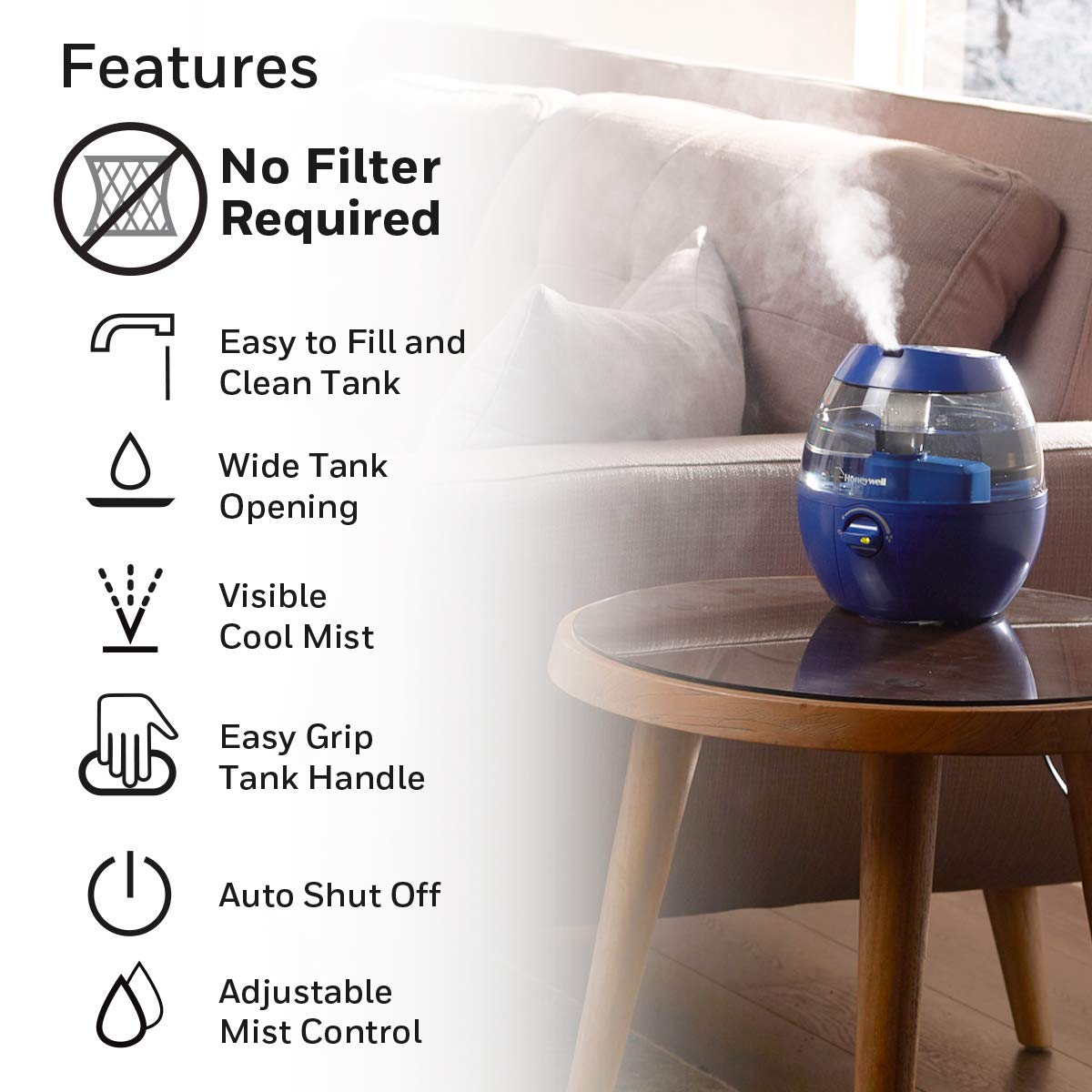 Foto 5 pulgar | Humidificador Honeywell Hul520l Mistmate Cool Mist Blue - Venta Internacional.