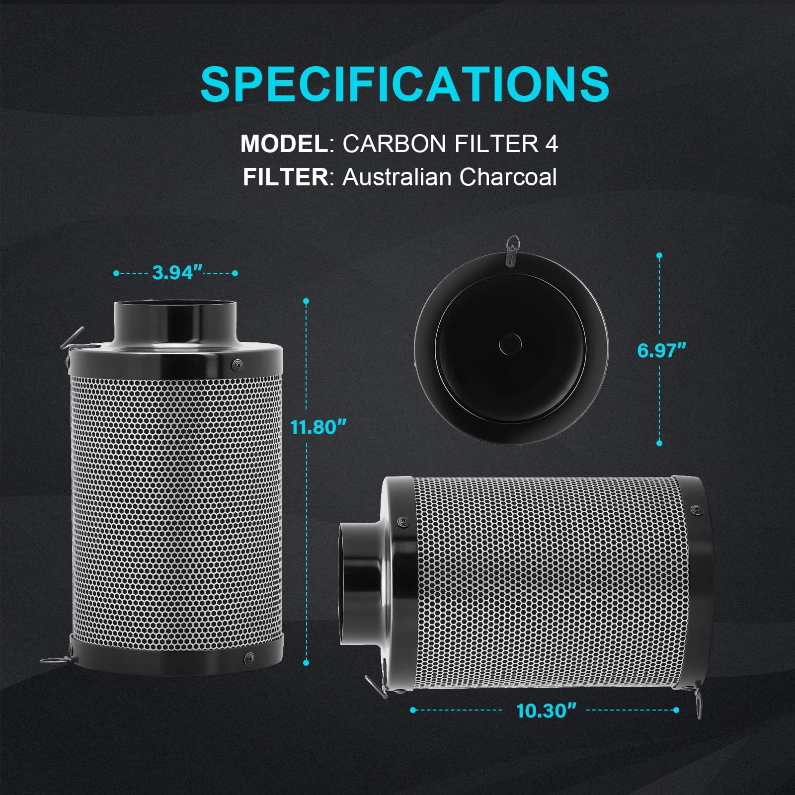 Foto 5 pulgar | Filtro De Aire Y Carbono Healsmart De 4 Pulgadas Con Carbón Australiano - Venta Internacional.