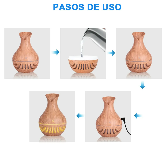 Foto 4 pulgar | Humidificador Madera Clara Xtellar De Aromaterapia Estilo Grano De Madera Elegante Y Compacto