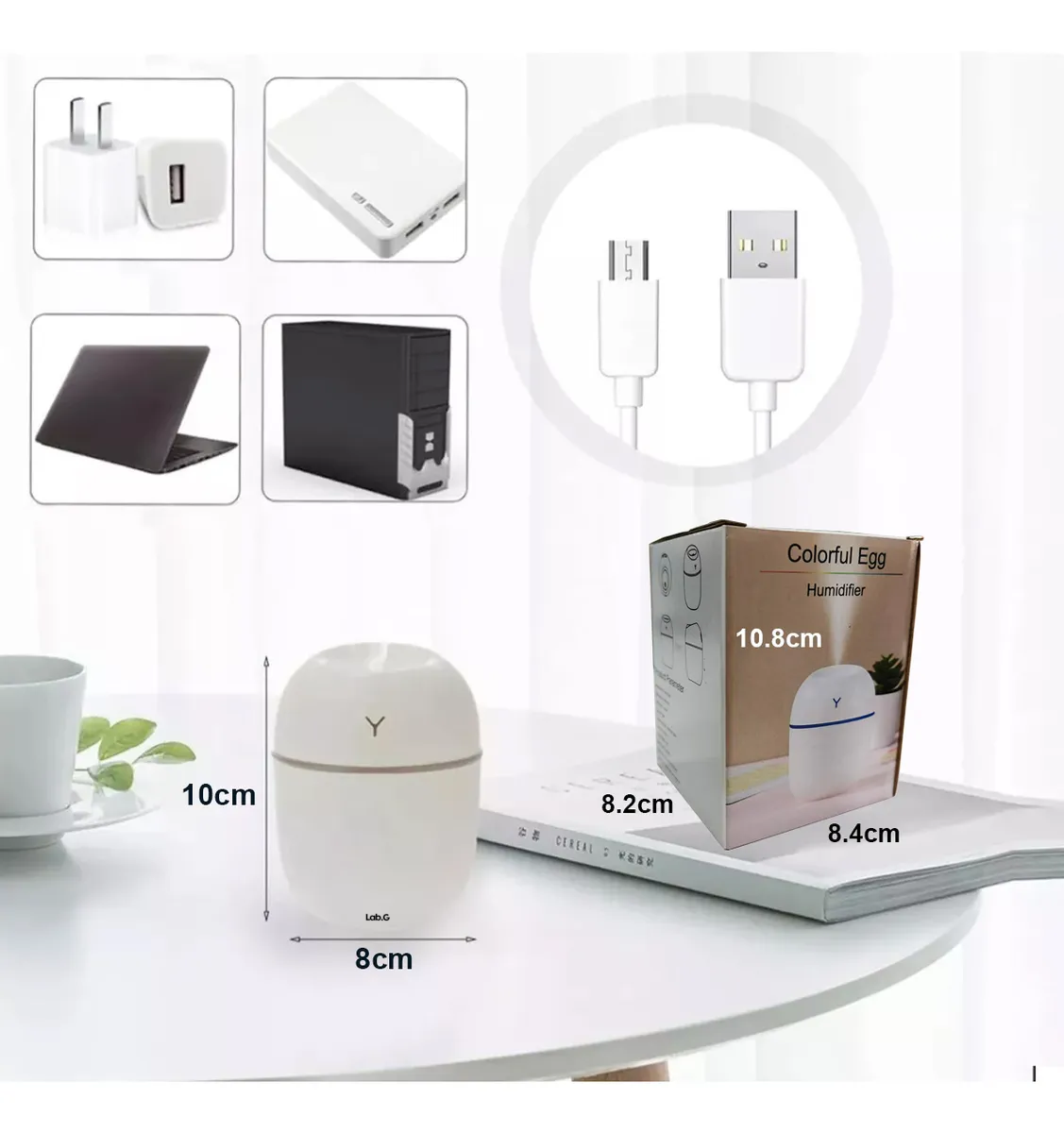 Foto 4 pulgar | Difusor Lab.g De Aromas Humidificador 2pz Blanco