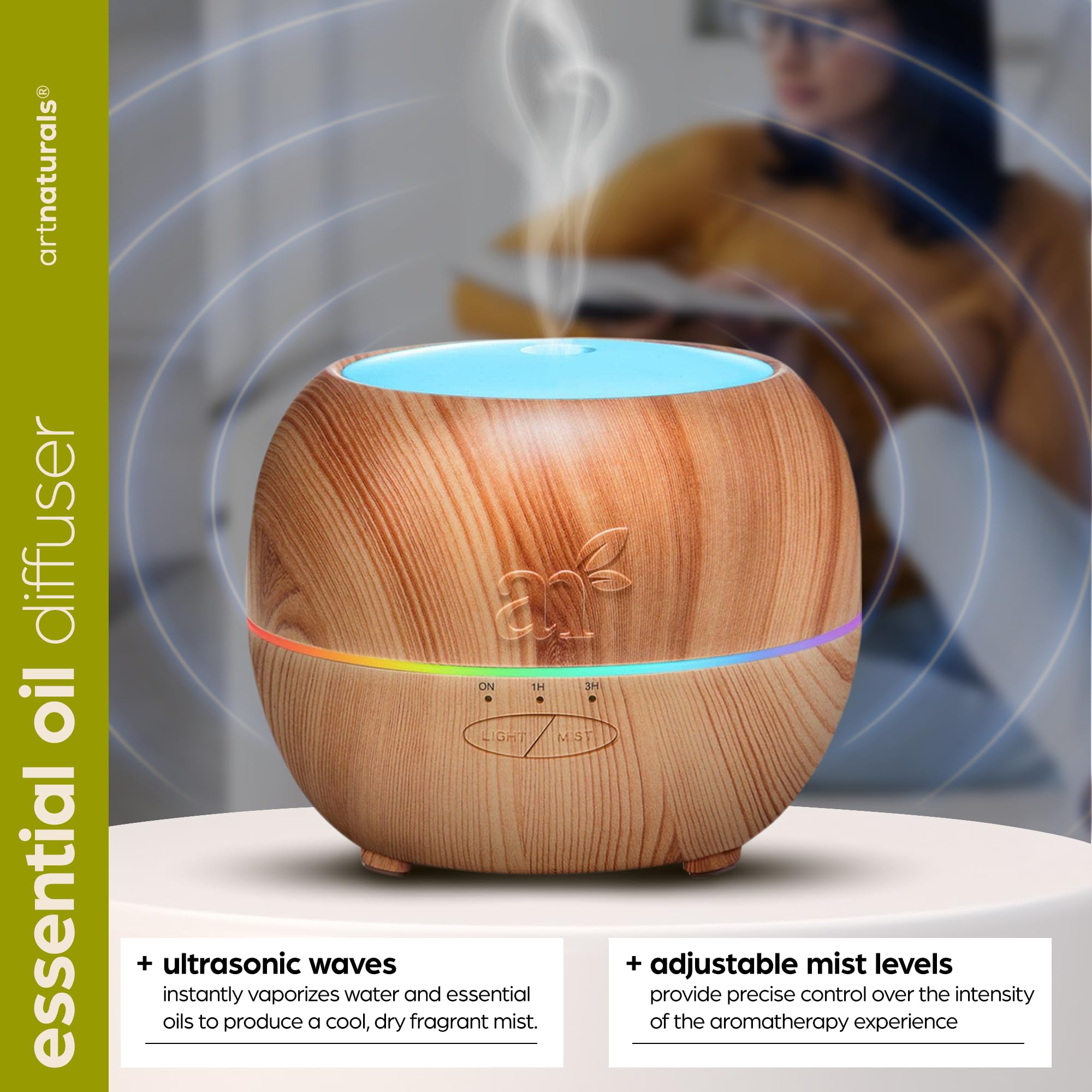 Foto 3 pulgar | Difusor De Aceites Esenciales De Aromaterapia Artnaturals  Tanque De 150 Ml - Venta Internacional.