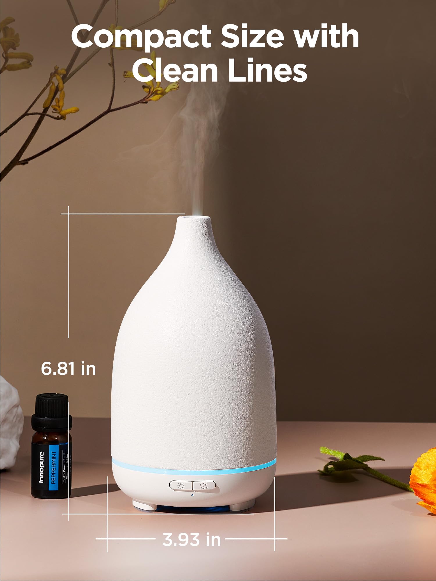 Foto 2 | Difusor De Aceite Innogear Ceramic De 150 Ml Con 2 Modos De Nebulización  Color Blanco - Venta Internacional.