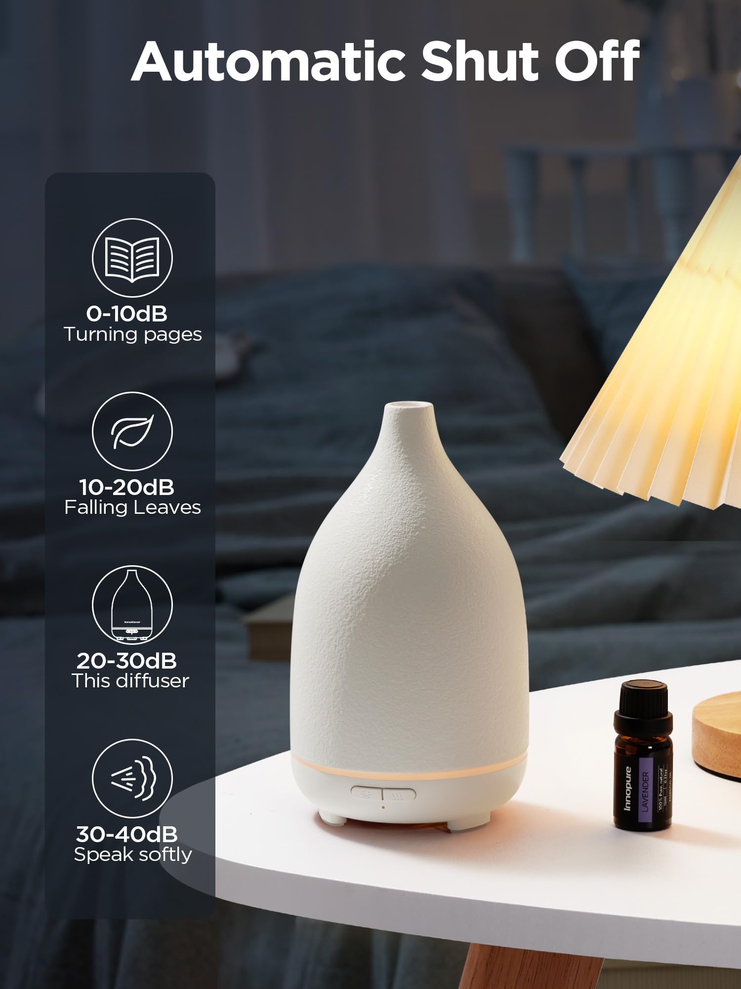 Foto 7 | Difusor De Aceite Innogear Ceramic De 150 Ml Con 2 Modos De Nebulización  Color Blanco - Venta Internacional.