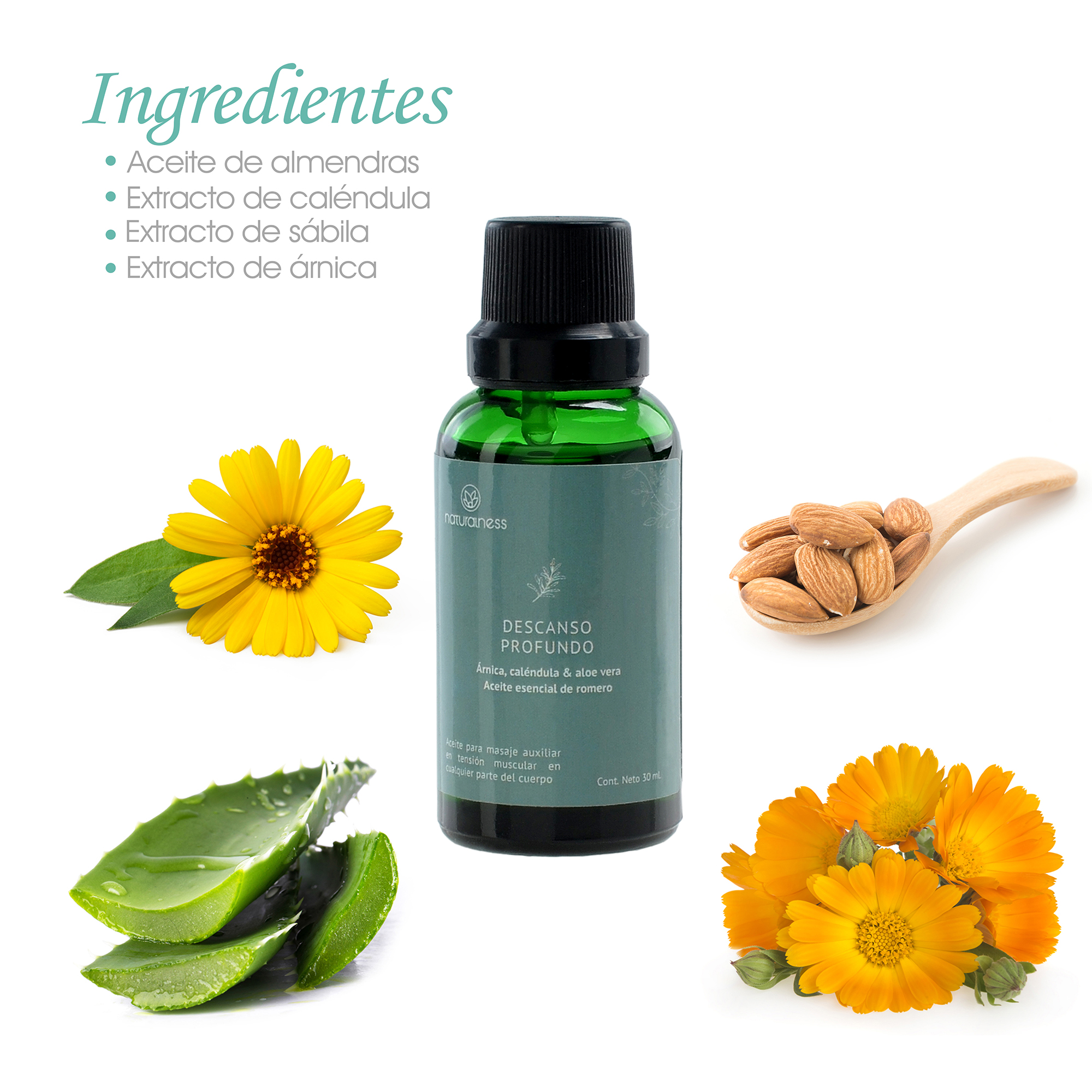 Foto 2 | Aceite Relajante para Masaje Descanso Profundo Naturalness de 30 ml