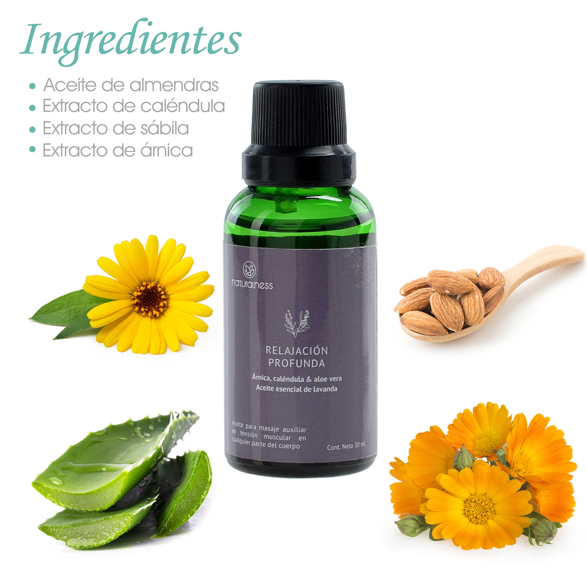 Foto 2 | Aceite Esencial Relajación Profunda Naturalness para Masaje a Base de Extractos Herbales Naturales