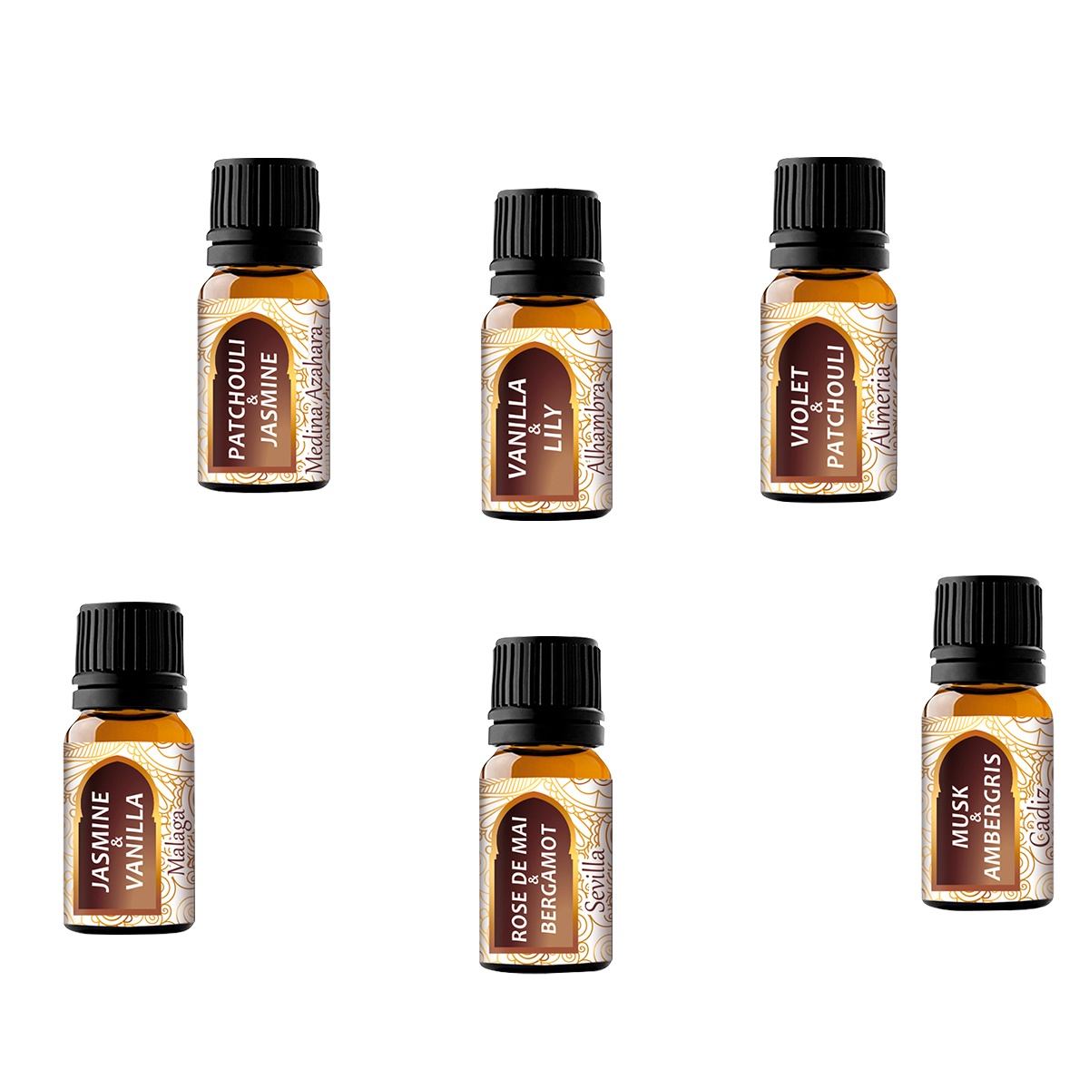 Aceites Esenciales Air Natur Home Kit de 6 Aromas con 10 ml c/u Edición Al-andalus