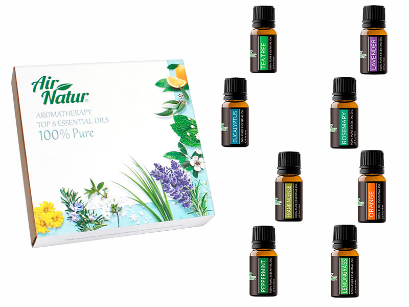 Foto 2 pulgar | Kit de Aceites Esenciales Air Natur Home 8 Aromas con 10 ml c/u para Aromaterapia