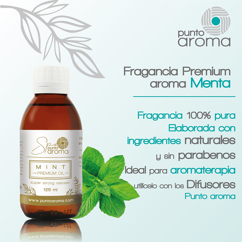 Foto 3 pulgar | Aceite Esencial, Ideal para Difusor Humificador Sahumerio - Punto Aroma - Frasco de 125 ml - Menta