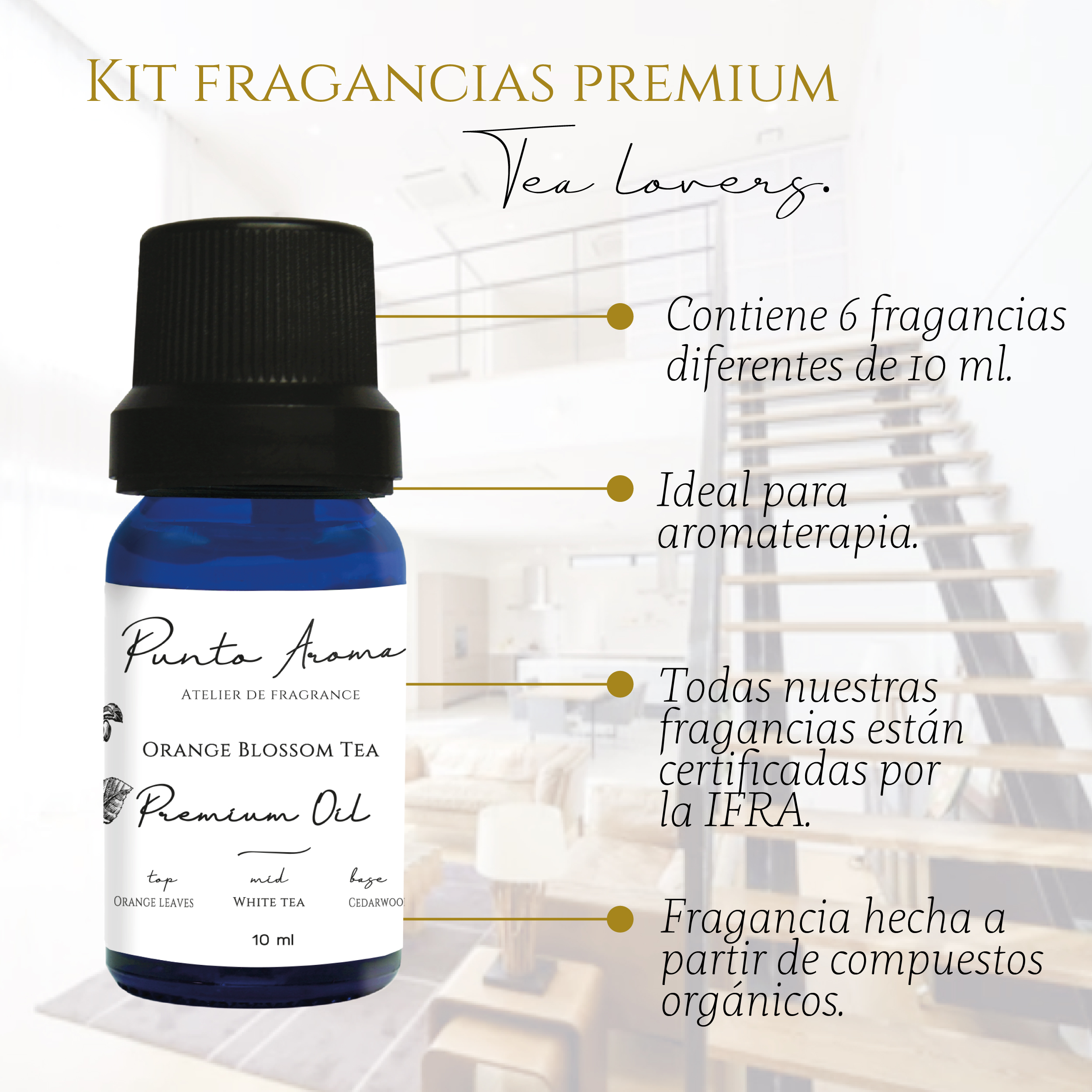 Foto 4 pulgar | Set De 6 Aceites Esenciales Para Difusor Humidificador -Punto Aroma - Incluye 6 Frascos De 10ml