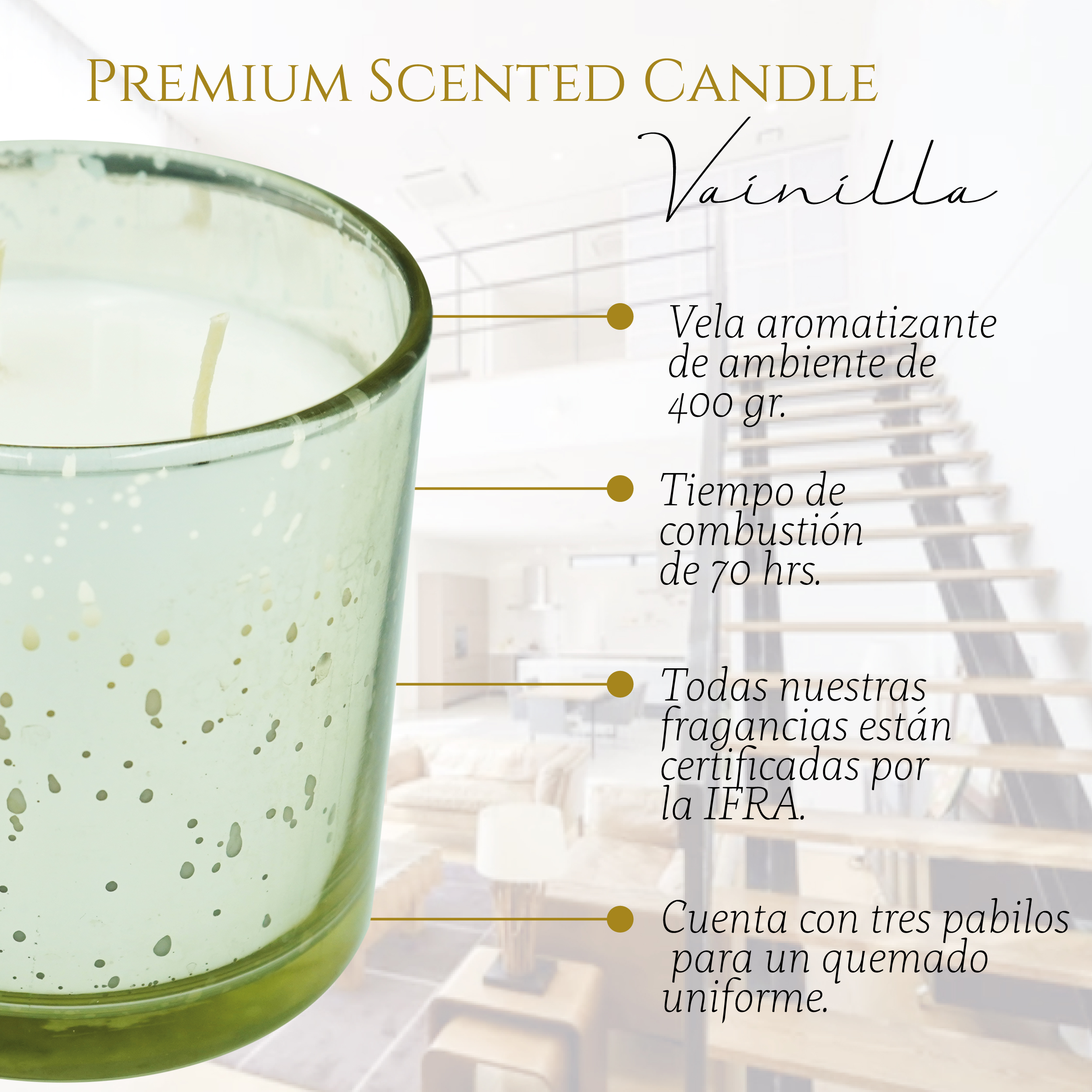 Foto 2 | Vela Aromática Aromatizante de Ambiente Punto Aroma  Contiene 1 Vela De 400g (vanilla)