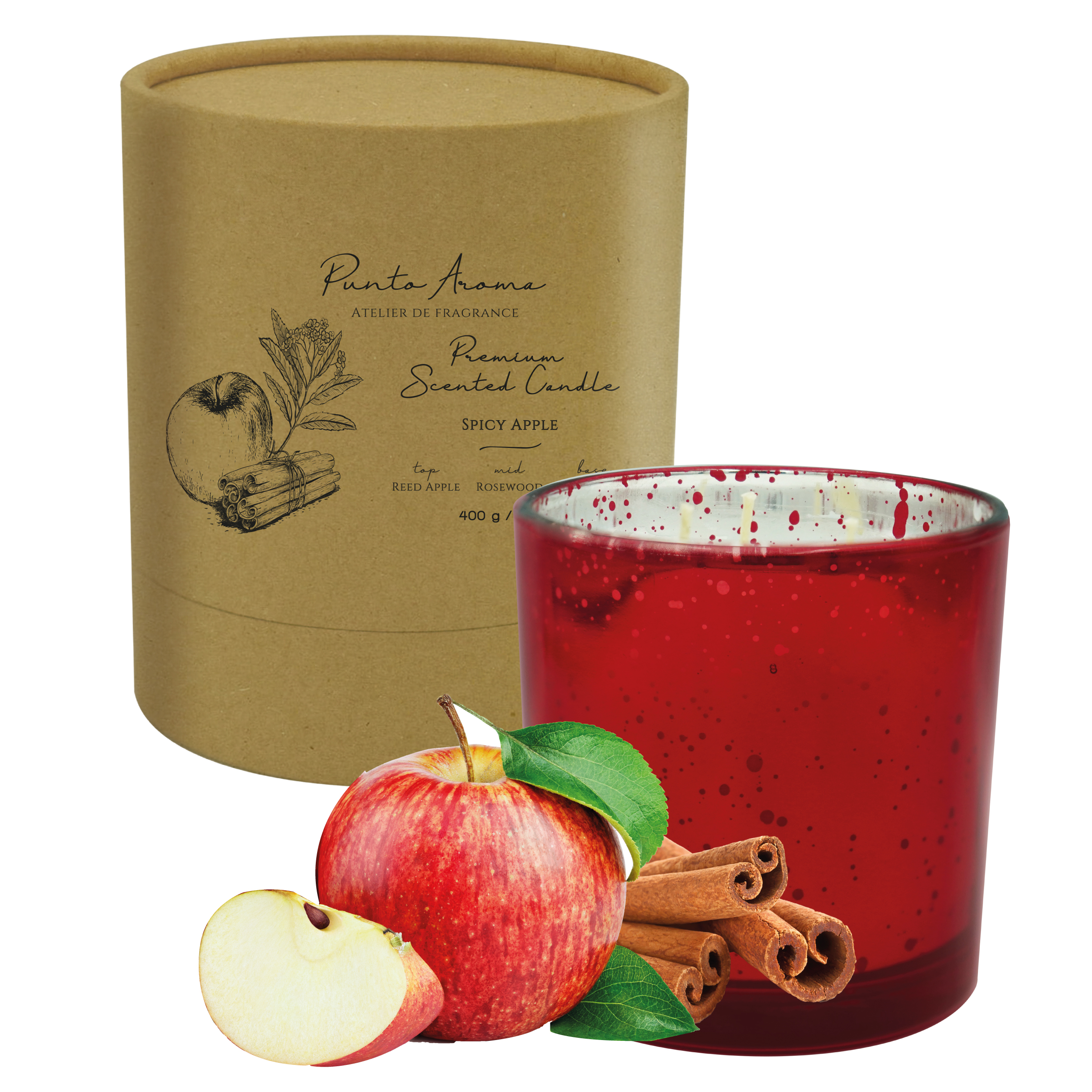 Vela Aromática Aromatizante de Ambiente Punto Aroma Contiene 1 Vela De 400g (spicy Apple)