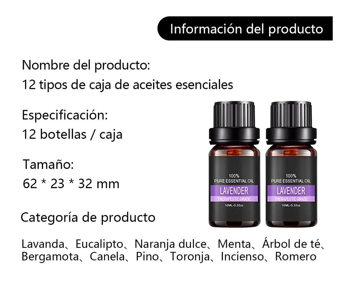 Foto 4 pulgar | Kit de 12 Aceites Esenciales para Aromaterapia Malubero