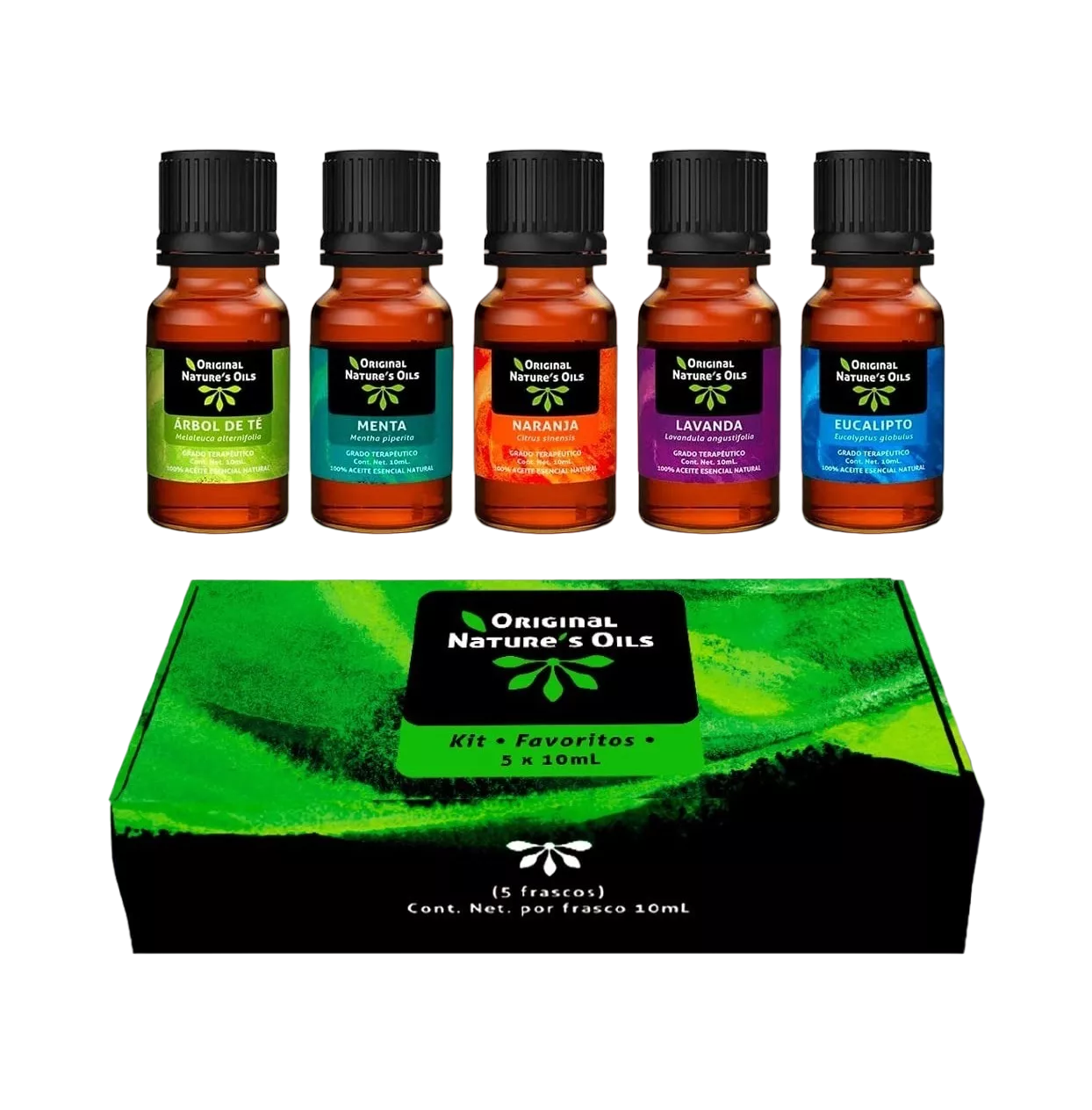 Kit de 5 Aceites Esenciales NATURE para Difusor y Aromaterapia