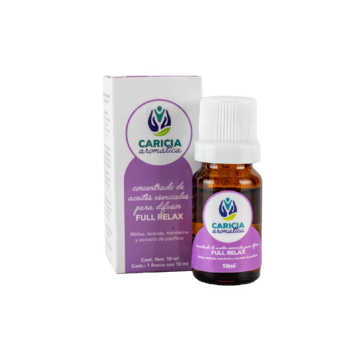 Caricia Aromática Full Relax Aceite Puro De Lavanda, Pasiflora, Melisa Y Mandarina 10ml