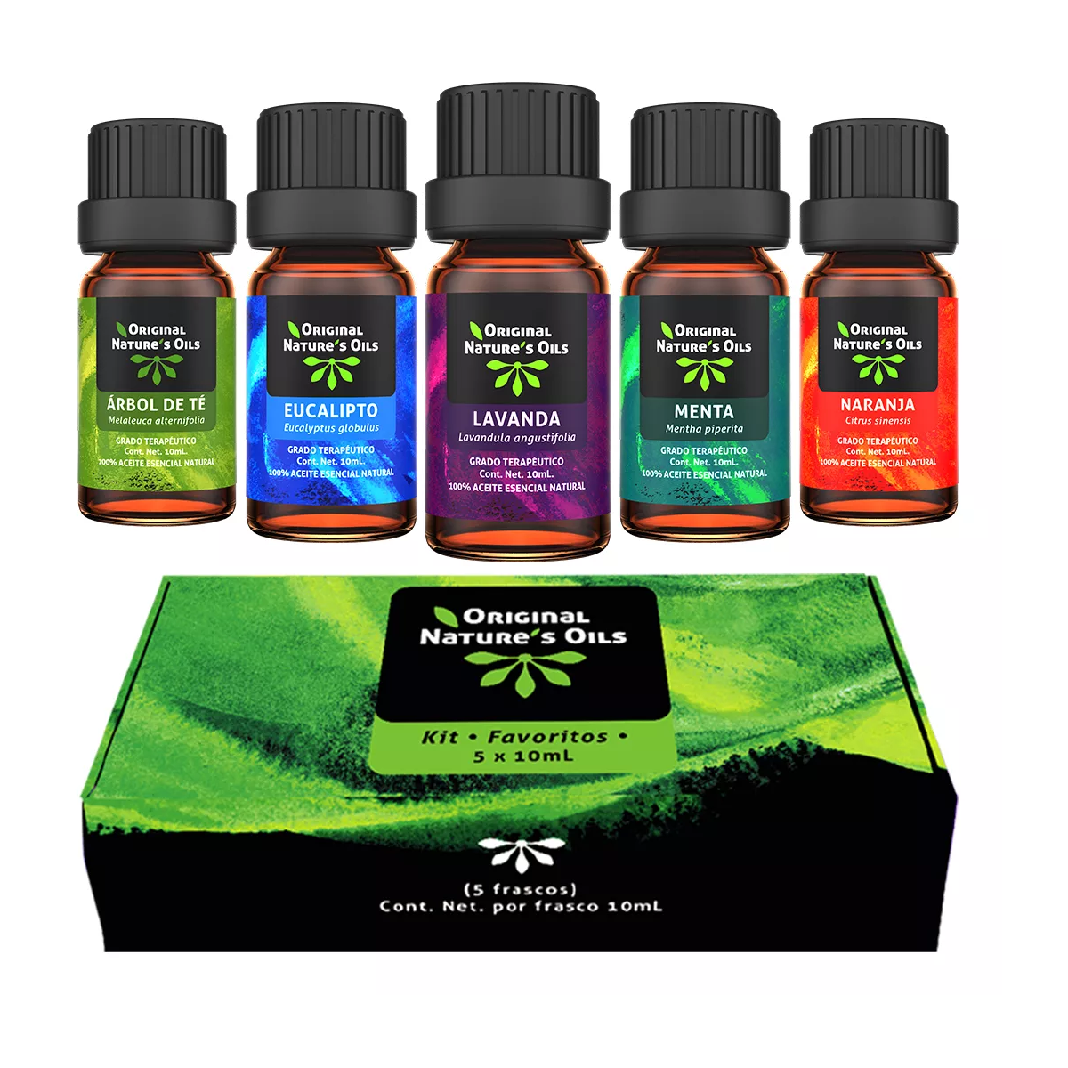 Kit de 5 Aceites Esenciales Naturales para Aromaterapia y Difusor