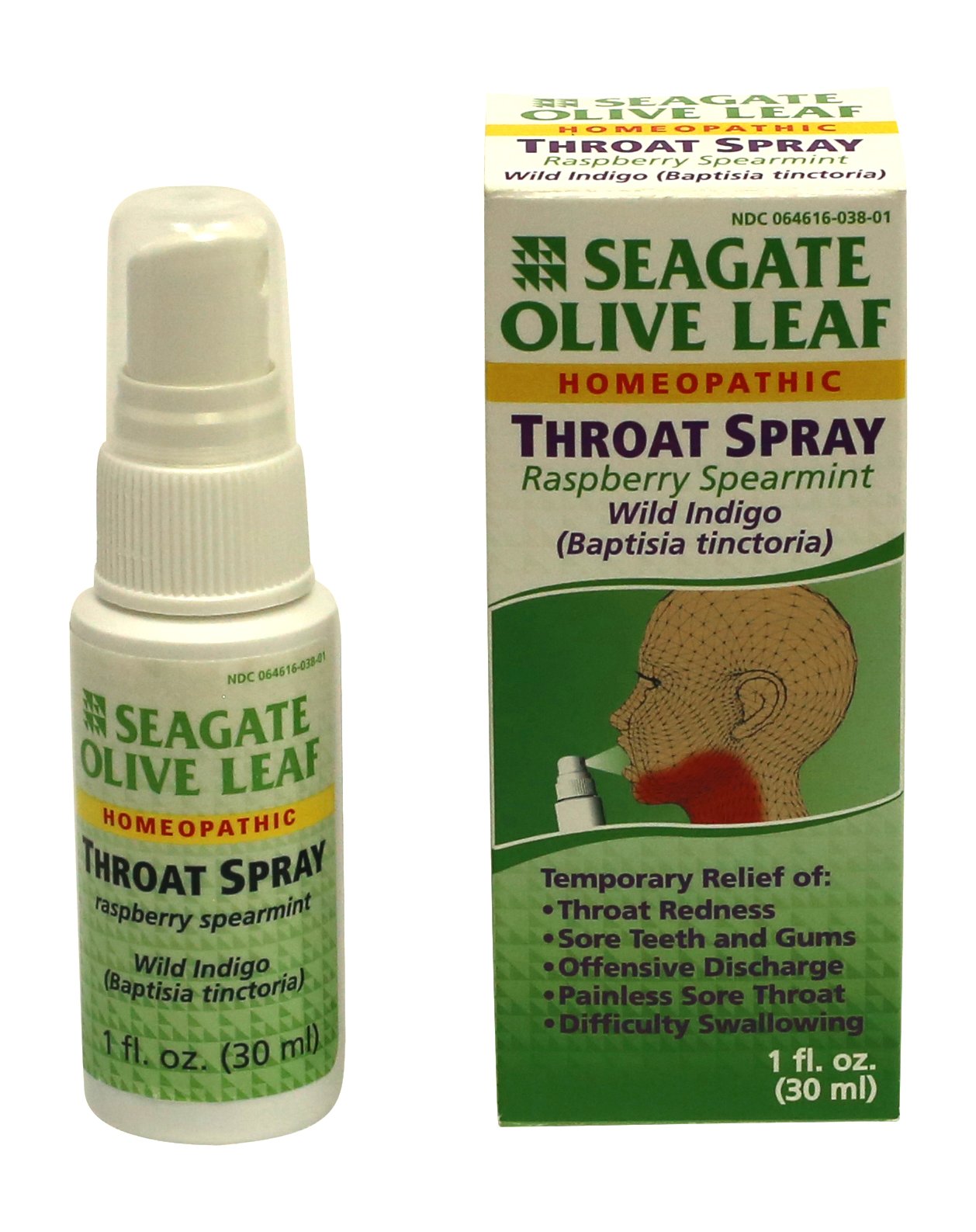 Foto 2 pulgar | Spray Para La Garganta Seagate Products Olive Leaf, 30 Ml, Frambuesa Y Menta - Venta Internacional.