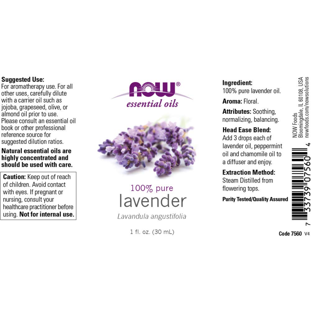 Foto 3 pulgar | Aceite Esencial Now Lavanda, 30 Ml, Aromaterapia Vegana 100% Pura - Venta Internacional.