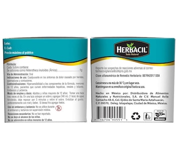 Foto 2 | Bolsitas De Té Herbacil Arnica 25 Unidades 25ml - Venta Internacional.