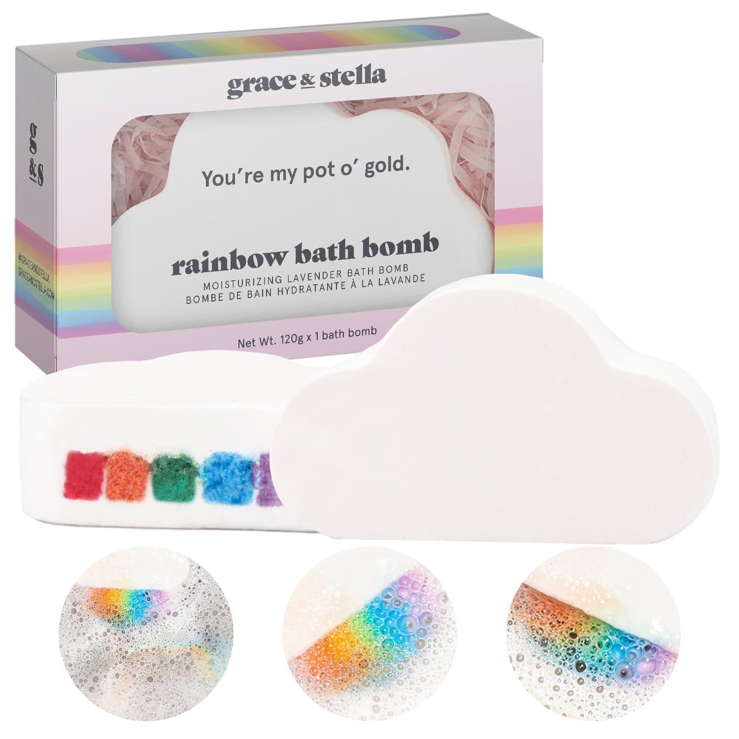 Bomba De Baño Grace & Stella Rainbow Para Niños Con Aroma A Lavanda - Venta Internacional.