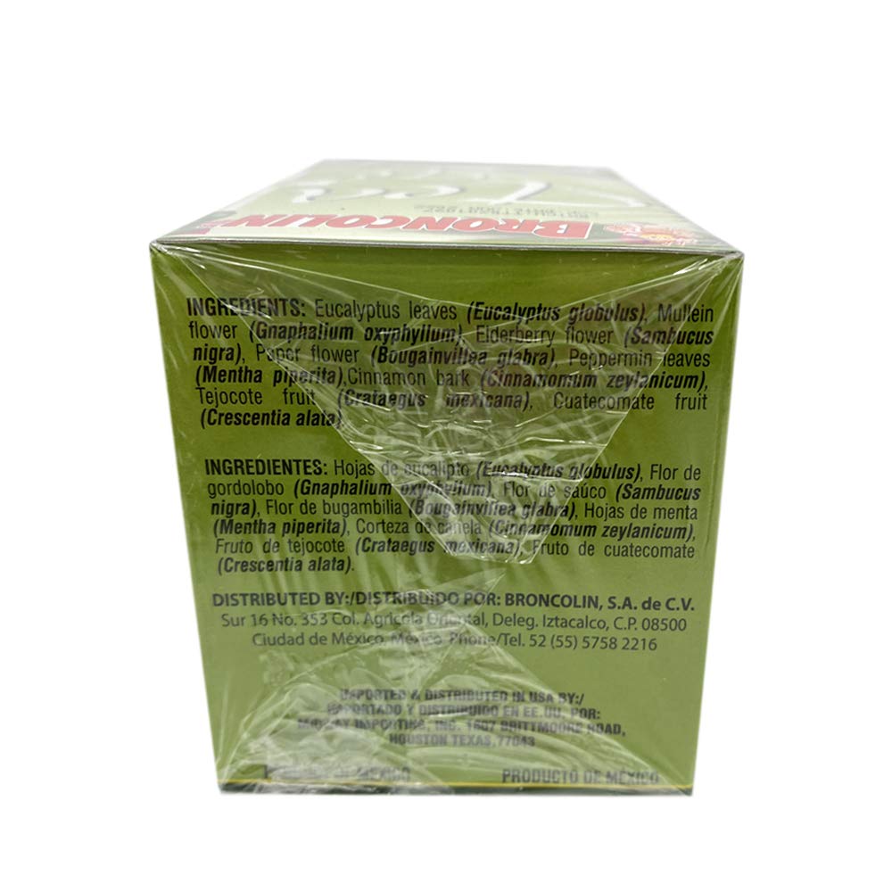 Foto 4 pulgar | Té De Hierbas Broncolin Para Aliviar La Gripe, 25 Bolsas, 39 Ml, Eucalipto - Venta Internacional.