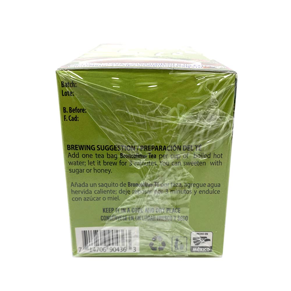 Foto 5 pulgar | Té De Hierbas Broncolin Para Aliviar La Gripe, 25 Bolsas, 39 Ml, Eucalipto - Venta Internacional.