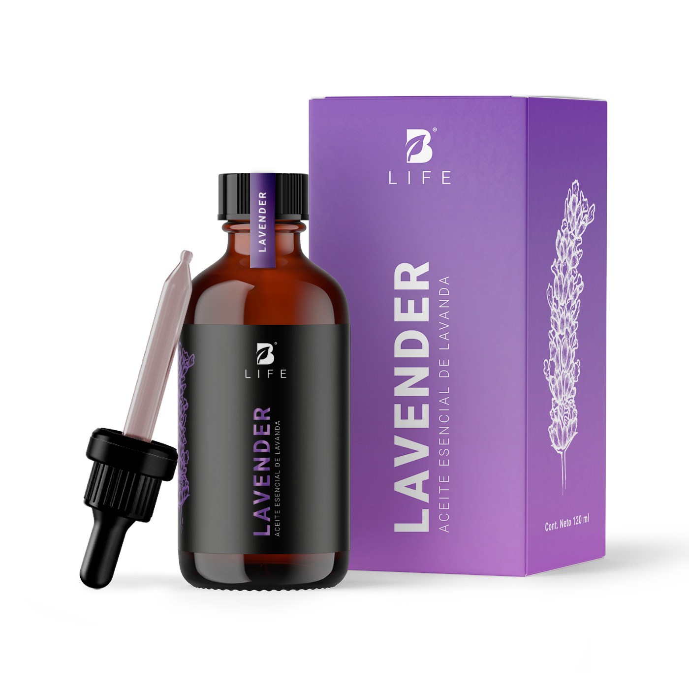 Foto 2 pulgar | Aceite Esencial | Ingredientes Puros Y Naturales, Aromalogía De 120 Ml. Aceite Esencial Lavanda (lavender), B Life.