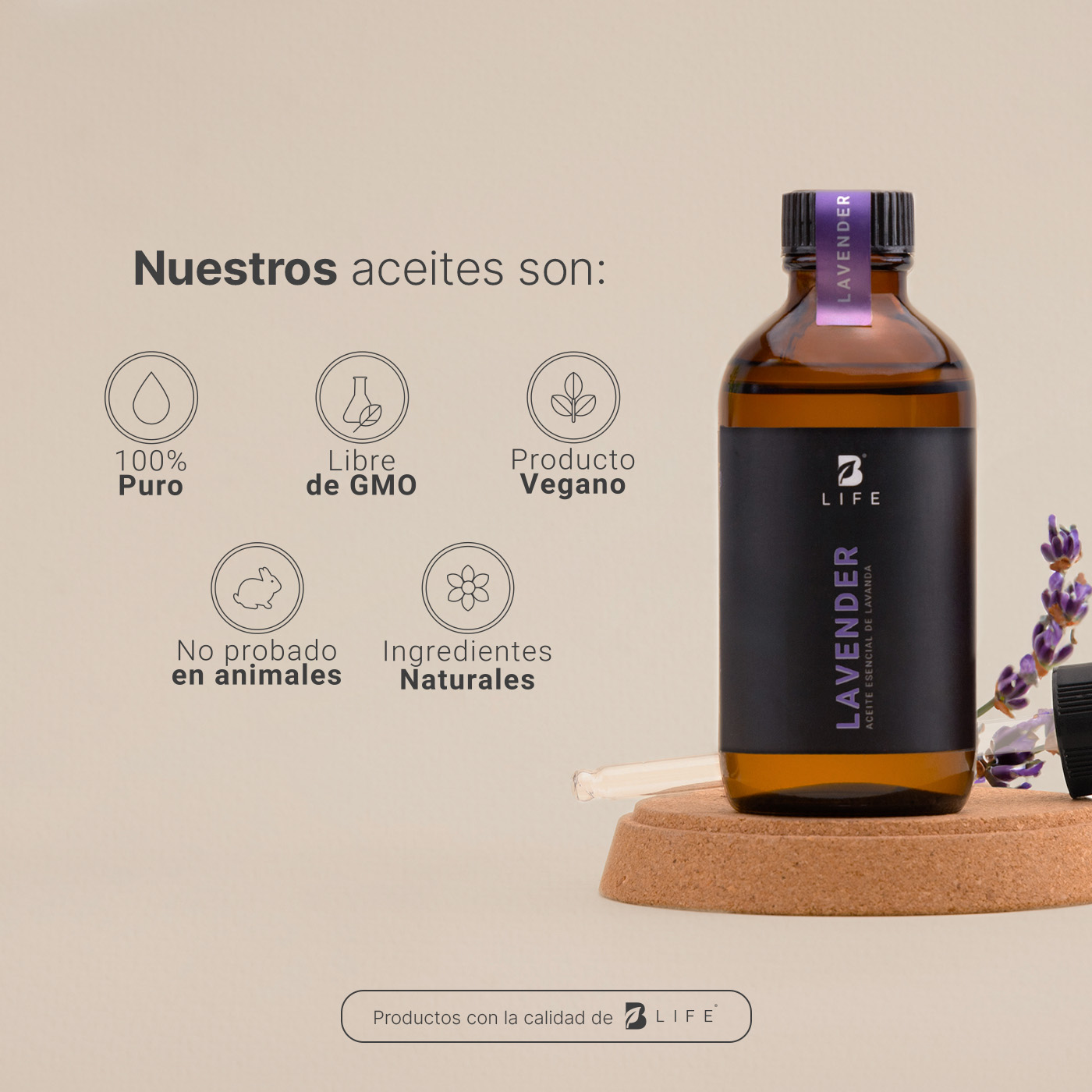 Foto 5 pulgar | Aceite Esencial | Ingredientes Puros Y Naturales, Aromalogía De 120 Ml. Aceite Esencial Lavanda (lavender), B Life.