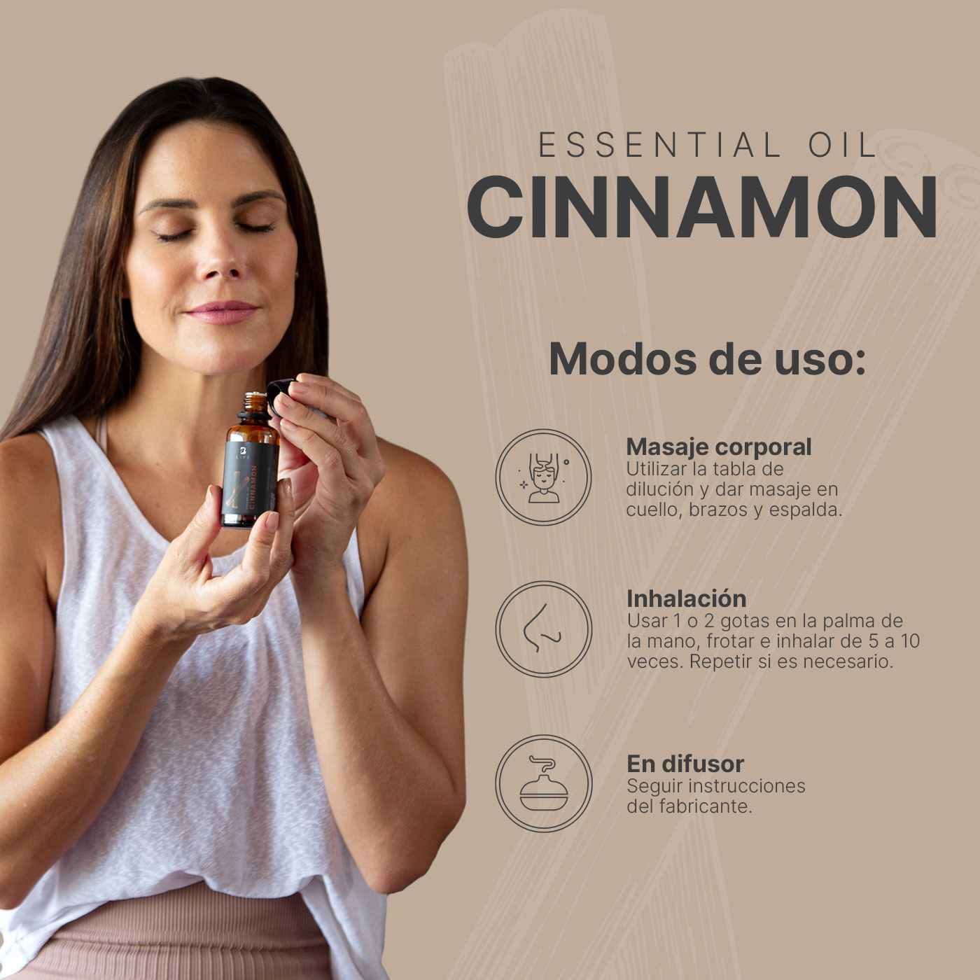 Foto 2 | Aceite Esencial | Ingredientes Puros Y Naturales, Aromalogía De 50 Ml. Aceite Esencial Canela (cinnamon), B Life.