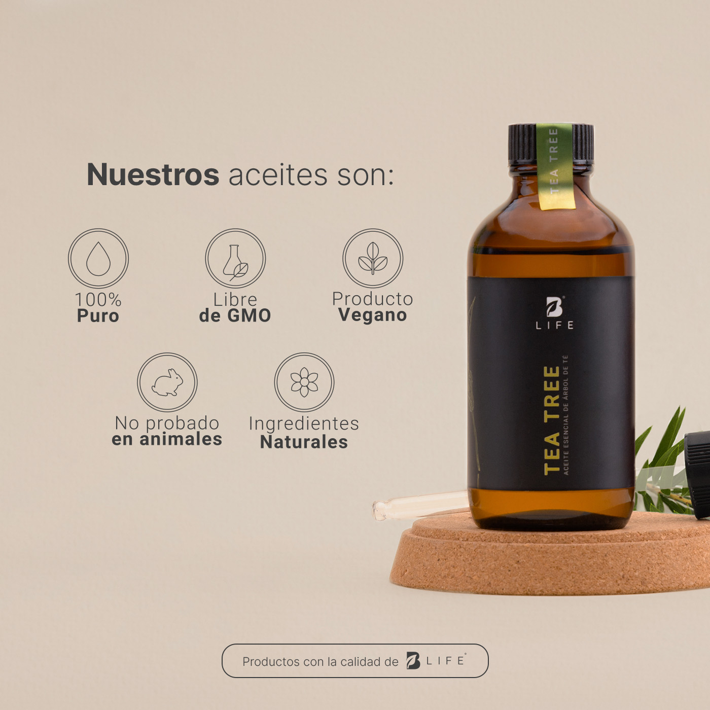 Foto 5 pulgar | Aceite Esencial | Ingredientes Puros Y Naturales, Aromalogía De 120 Ml. Aceite Esencial Árbol De Té (tea Tree), B Life