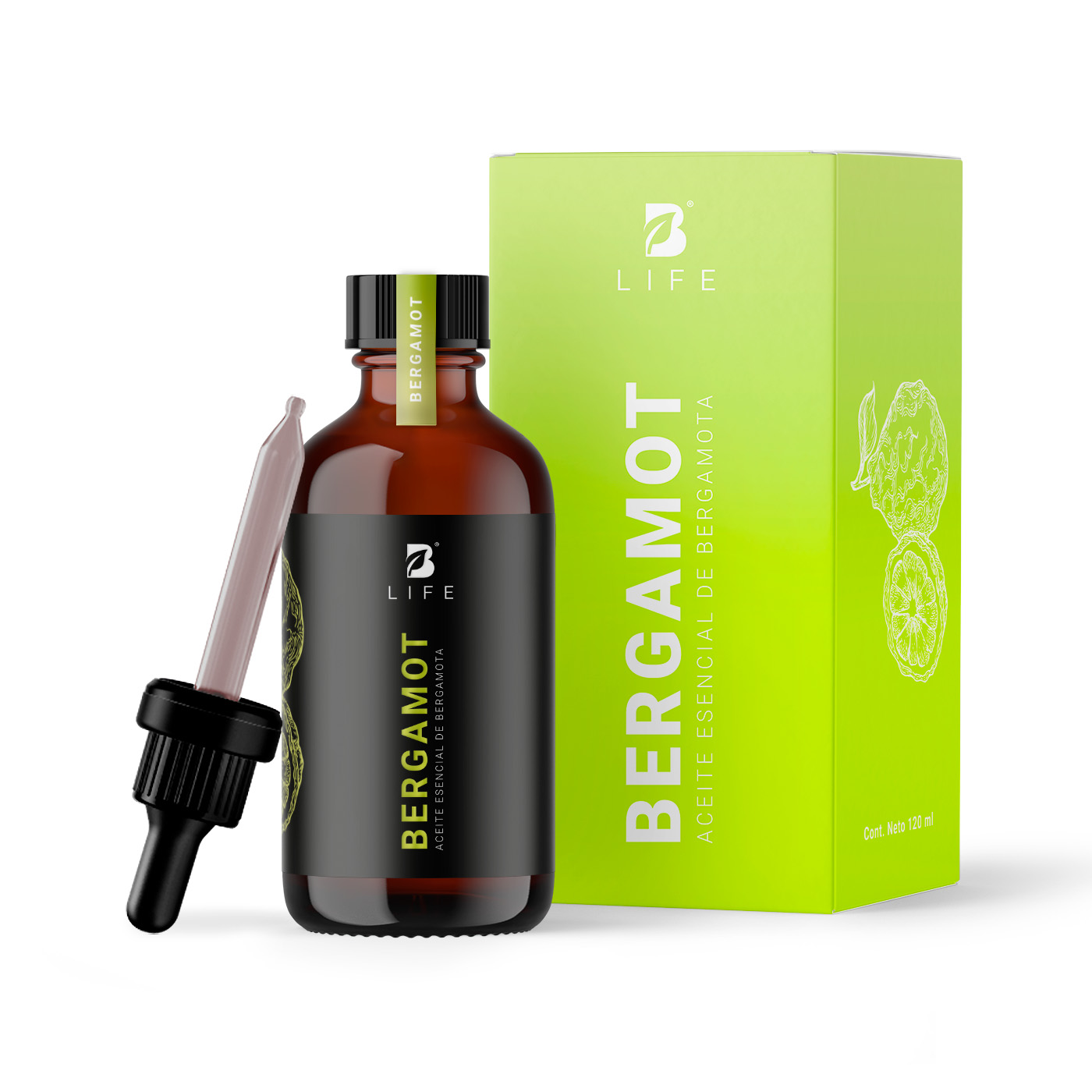 Aceite Esencial | Ingredientes Puros Y Naturales | Aromalogía, De 120 Ml. Aceite Esencial Bergamota (bergamot), B Life