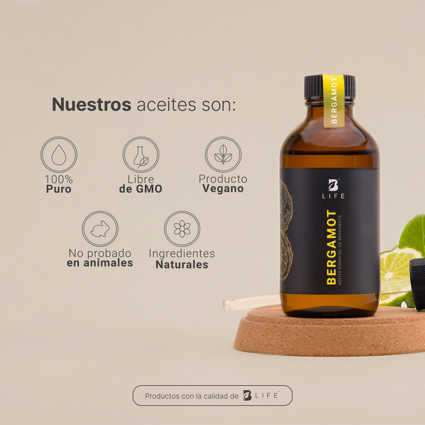 Foto 5 | Aceite Esencial | Ingredientes Puros Y Naturales | Aromalogía, De 120 Ml. Aceite Esencial Bergamota (bergamot), B Life